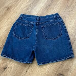 Vintage Denim Shorts Button Fly High Rise Blue Mom Jean Shorts Waist 24” XS *